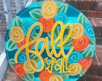 Fall Door Hanger - Pumpkin Door Decor - Autumn Door Sign - Thanksgiving Door Hanger - Fall Wreath - Personalized Door Decor