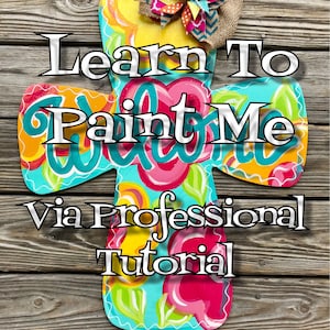 DIY Paint Tutorial - DIY Door Hanger Class - Virtual Paint Lesson - Cross Door Hanger - How To Paint - Instructional Video - DIY techniques