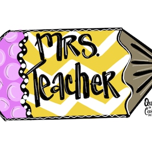 TEMPLATE - Pencil Door Hanger Template - DIY Door Hanger - Door Decor Template - School Template - Downloadable Door Hanger