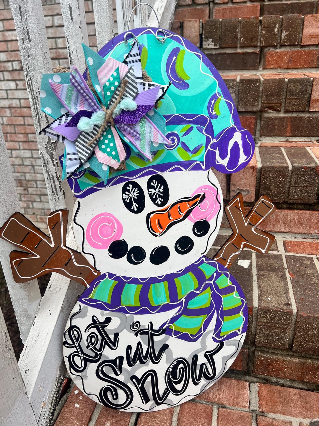 Snowman Door Hanger - Snowman Door Decor - Snowman Decor - Snowman ...