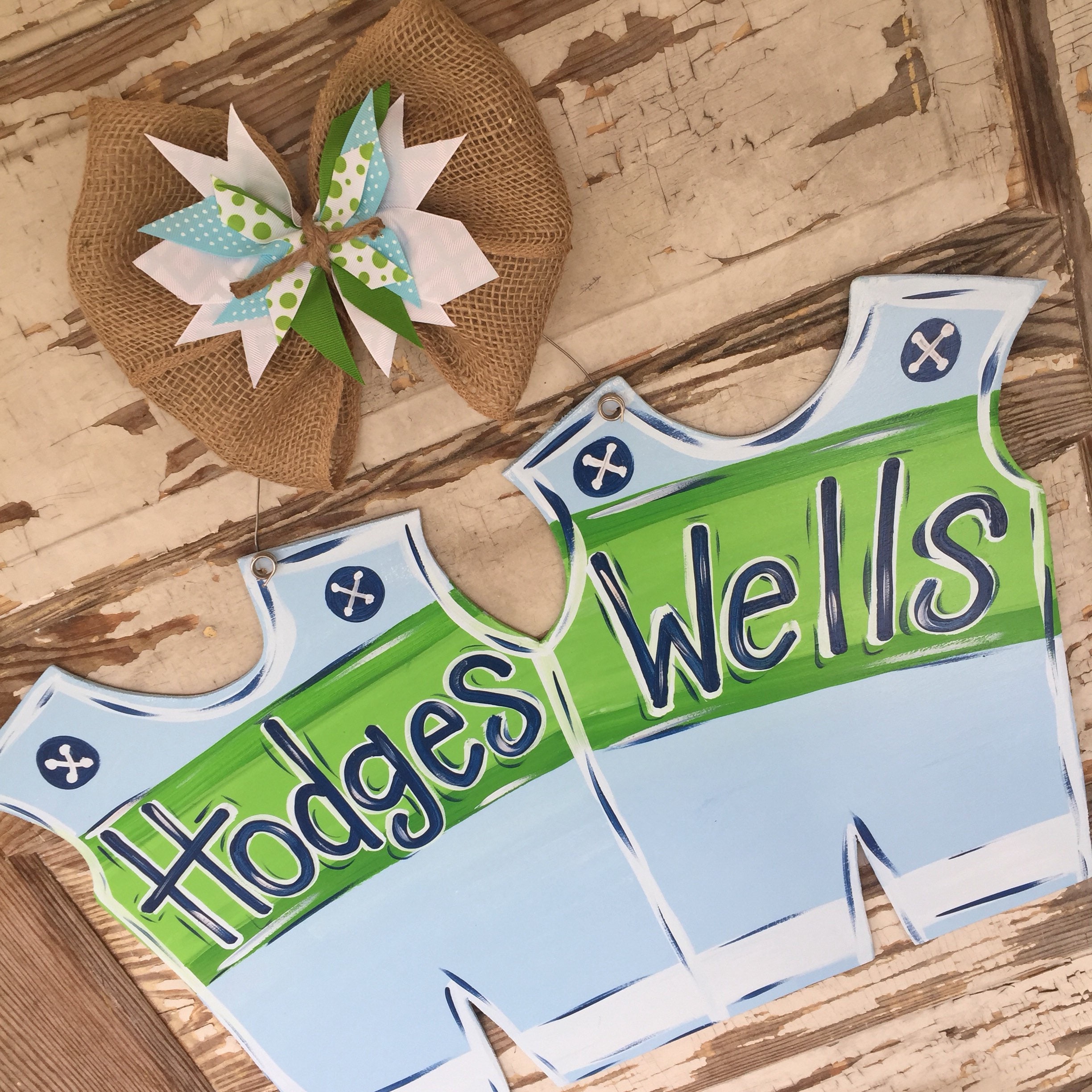 Twin Door Hanger Hospital Door Hanger Birth Announcement Etsy