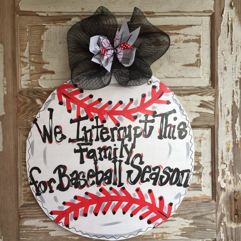 Baseball Door Hanger Baseball Door Decor Softball Door Etsy