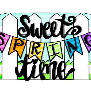 TEMPLATE - Spring Template Door Hanger Template - DIY Door Hanger - Door Decor Template - picket fence Template - Downloadable Door Hanger
