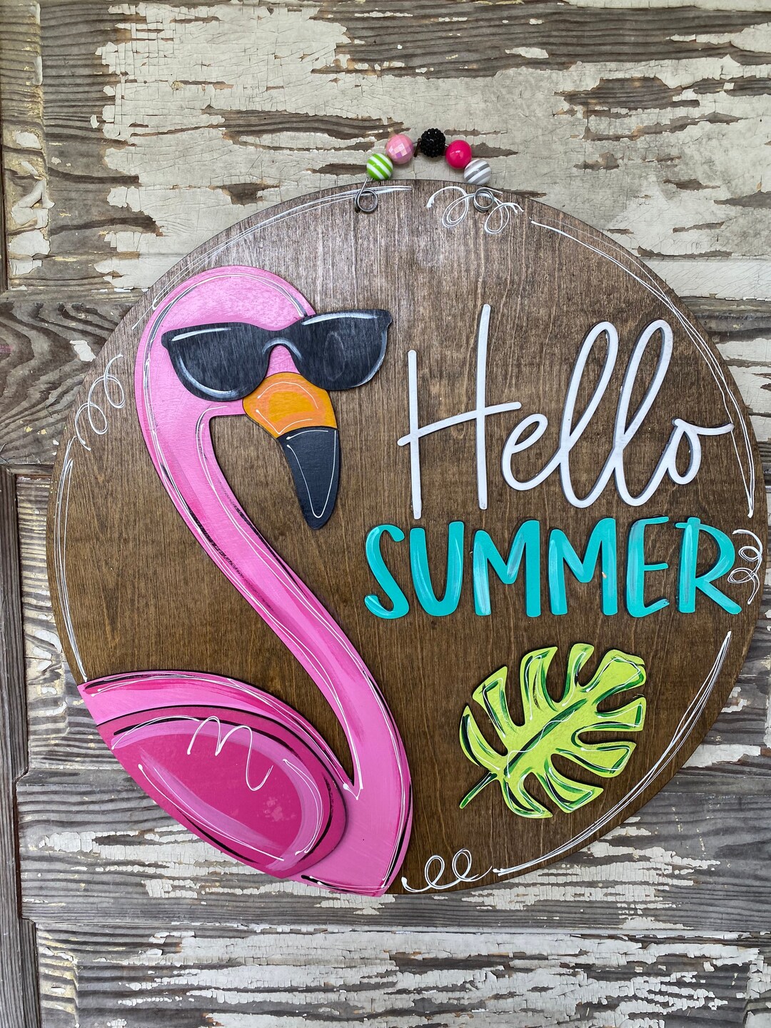 Personalized Door Hanger Spring Door Hanger Summer Door Hanger Initial