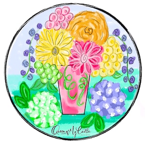 TEMPLATE - Mother’s Day Template - Door Hanger Template - DIY Door Hanger - Door Decor Template - Flower Template - Downloadable Door Hanger