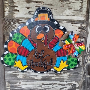Thanksgiving Door Hanger - Pumpkin Door Decor - Autumn Door Sign - Fall Door Hanger - Fall Wreath - Personalized Door Decor