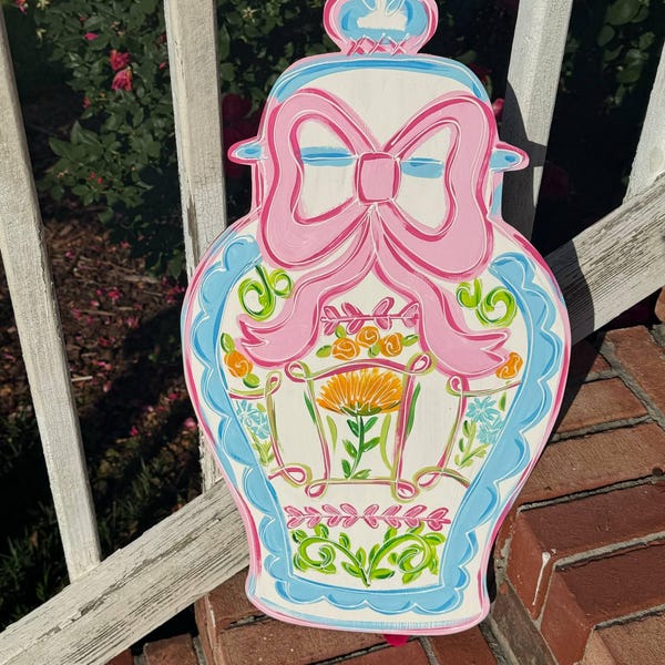 SZABLON wieszaka chinoiserie Szablon DIY Dekoracja wieszaka na drzwi Spersonalizowana hortensja Do pobrania Wieszak na drzwi Kokietka chinoiserie