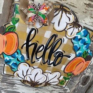 Fall Door Hanger - Pumpkin Door Hanger - Personalized Door Hanger - Fall Wreath- Fall Decor - fall Decorations - Halloween Sign image 6