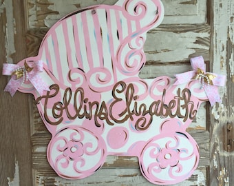 Baby Door Hanger - Hospital Door Hanger - Hospital Sign - Baby Shower Gift - Birth Announcement Sign - Nursery Decor -Personalized Baby Gift