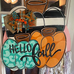 Fall Door Hanger - Pumpkin Door Hanger - Personalized Door Hanger ...