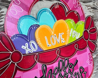 Personalized Door Hanger - Valentine's Day Door Hanger - Heart Door Hanger - Personalized Door Decor -