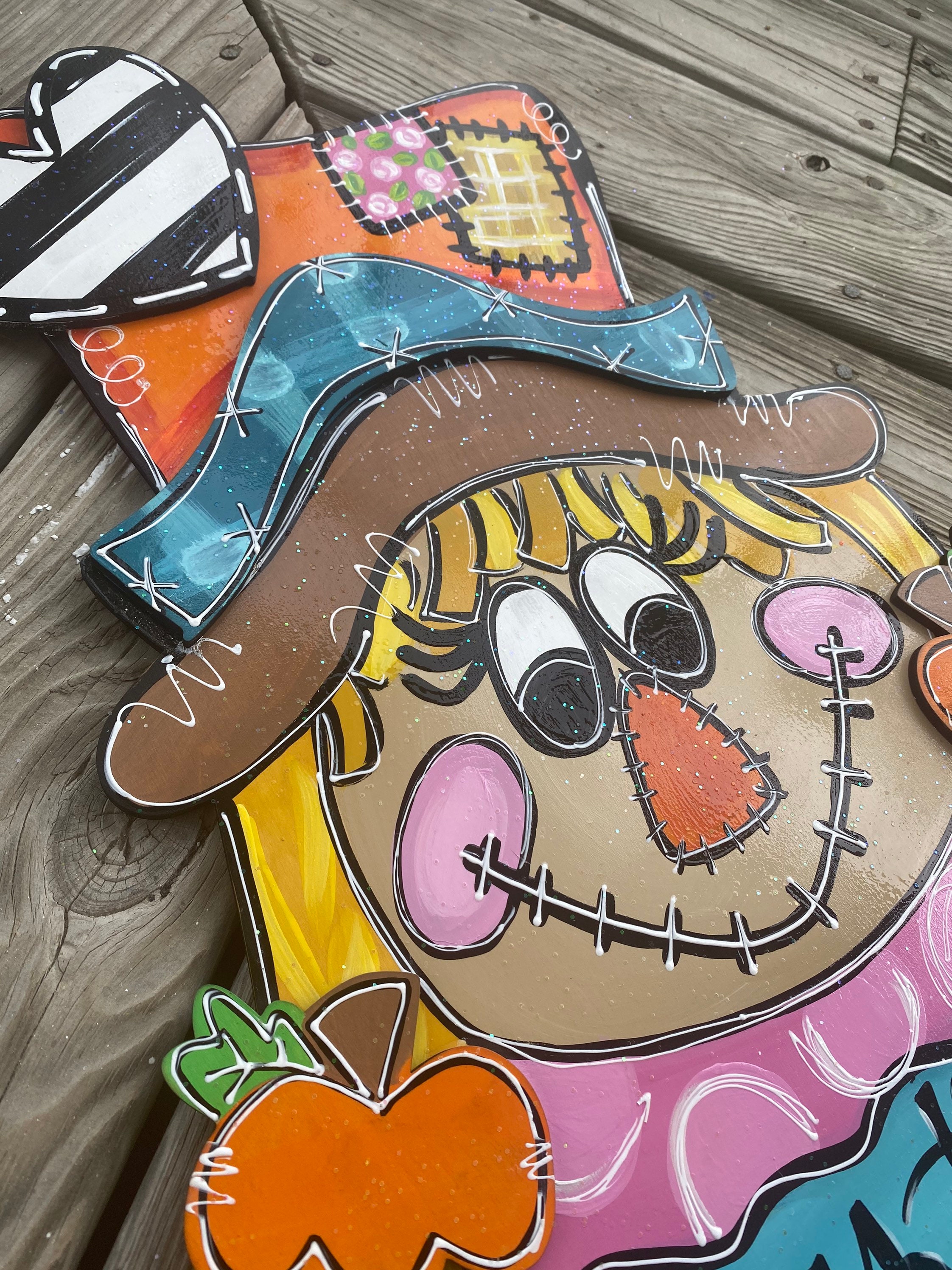 Fall Door Hanger - SCARECROW Door Hanger - Autumn Door Decor - Fall ...