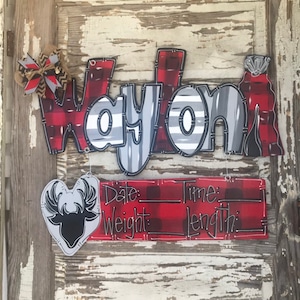 Hunting Door Hanger - Personalized Baby Door Hanger - Hospital Hanger - Birth Announcement Door Hanger - Baby Shower Gift - Baby boy gift