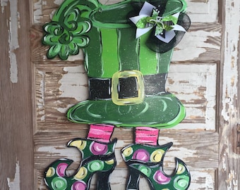 St. Patrick's Day Door Hanger - Saint Patrick's Day Door Hanger - Leprechaun Door Hanger - Personalized Door Hanger - Spring Door Hanger