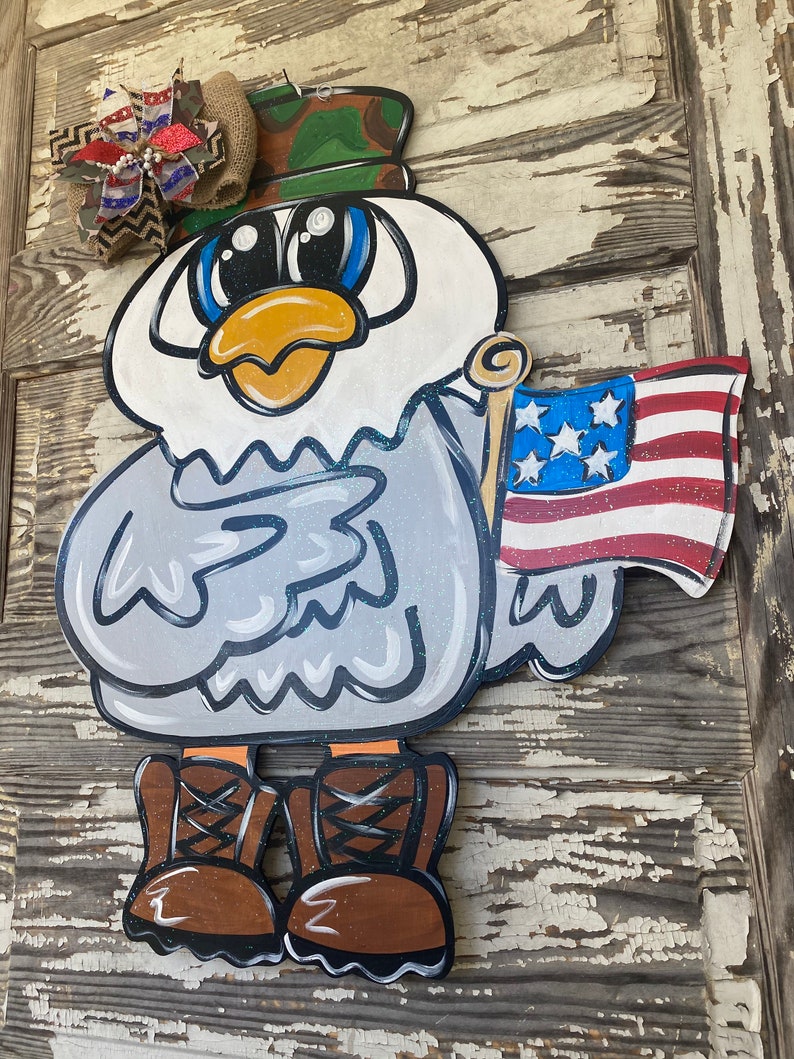 Patriotic Door Hanger American Flag Door Hanger Patriotic Etsy