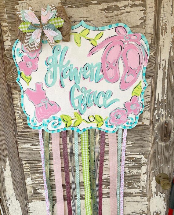 Personalized Ballet Sign - Personalized Ballerina Sign - Ballet Bow Holder - Ballerina Bow Holder - ballerina decor - Ballet Decorations