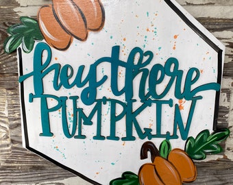 Fall Door Hanger - Pumpkin Door Decor - Autumn Door Sign - Thanksgiving Door Hanger - Fall Wreath - Personalized Door Decor