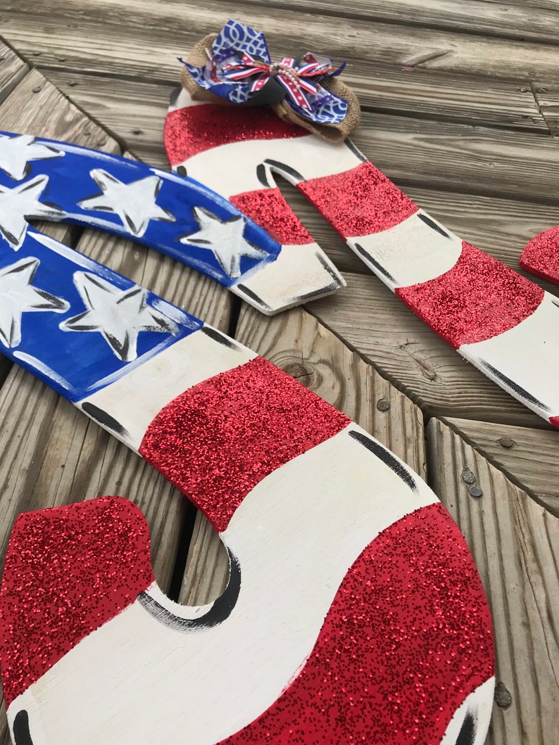 Patriotic Door Hanger American Flag Door Hanger Patriotic Etsy