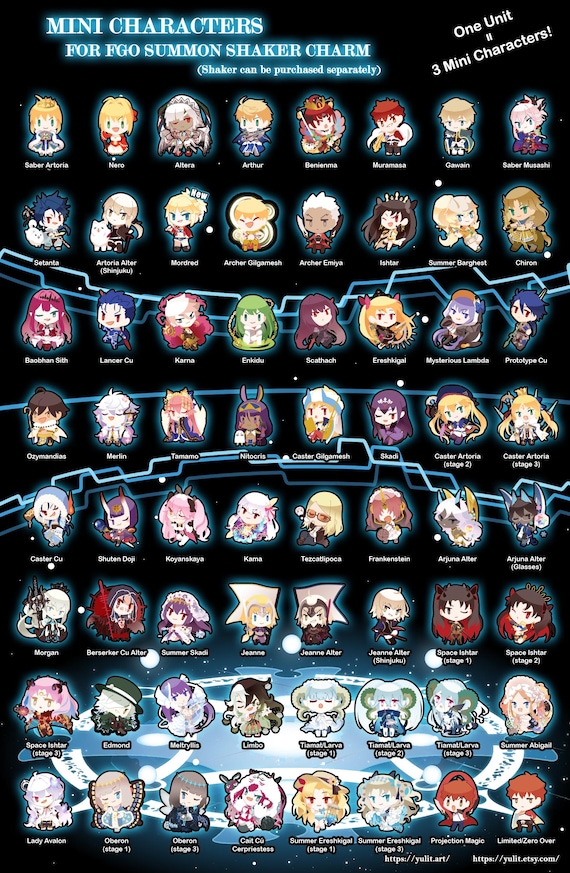 Fate/ Grand Order Mini Characters*3 for Openable Shakers | Updated