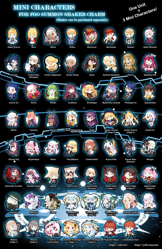 Fate/ Grand Order Mini Characters*3 for Openable Shakers | Updated