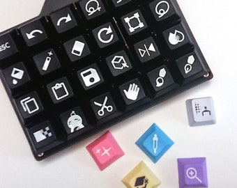 Keyboard/Keycap Shortcut Hotkey Rub-on Stickers for Digital Artists (for Clip Studio Paint and a little Illustrator)