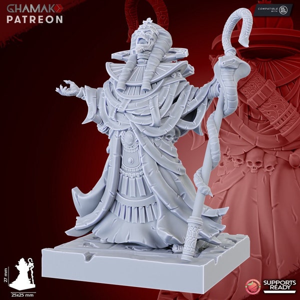 Deathsun Priest - Undead Pharaohs - Ghamak - 3D Printed 28/32 mm scale