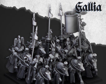 Royal Knights (8) - Knights of Gallia - Highlands Miniatures - 3D printed 28/32 mm scale
