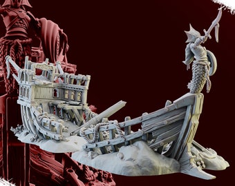 Elfes des mers abyssales - Relique sacrée des Abysses - Ghamak - Imprimé en 3D - Échelle 32 mm