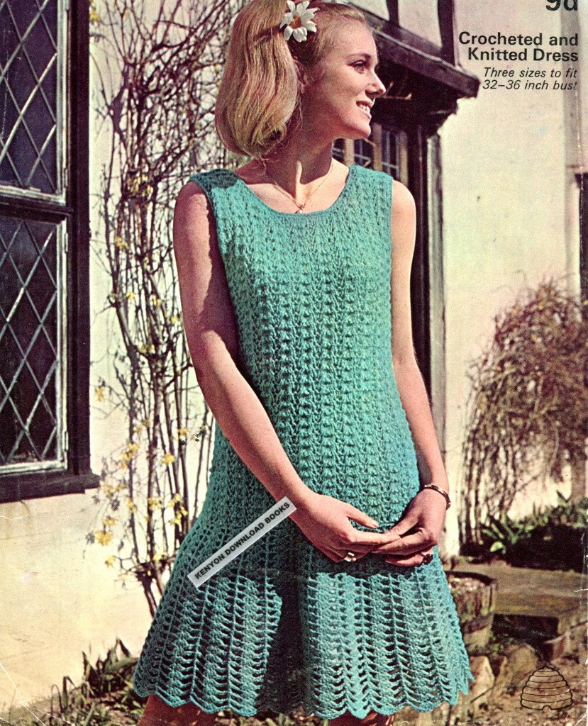 LACY SUMMER DRESS Pattern Knitted Bodice & Crocheted Skirt 3 Etsy