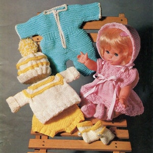 Instant CROCHET Pattern Baby Doll Clothes Vintage Kenyon Download Books 0972 Chest 1128cm /& Height 1436cm 5 Designs Fitting Doll