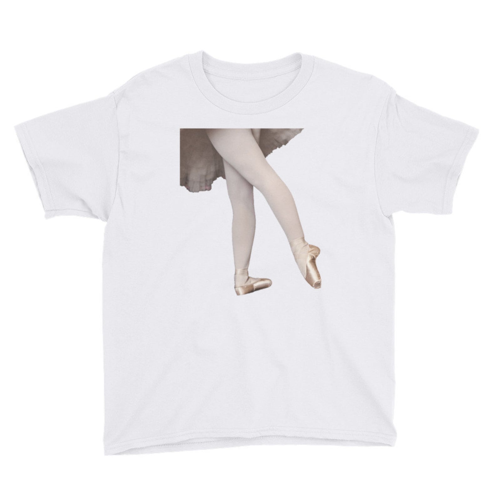 youth t-shirt/ballet feet screen printed shirt/children boutique/dancer/ballerina/sew on pointe