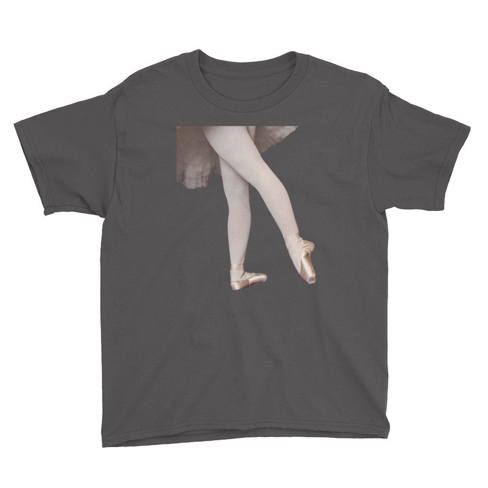 youth t-shirt/ballet feet screen printed shirt/children boutique/dancer/ballerina/sew on pointe