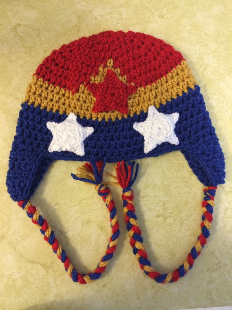 Crochet Wonder Woman Hat Etsy