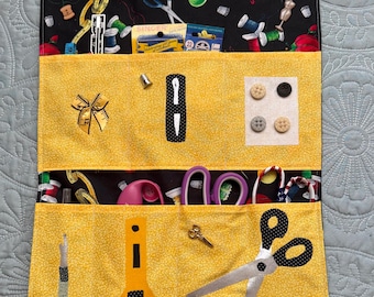 Wall hanging sewing caddy