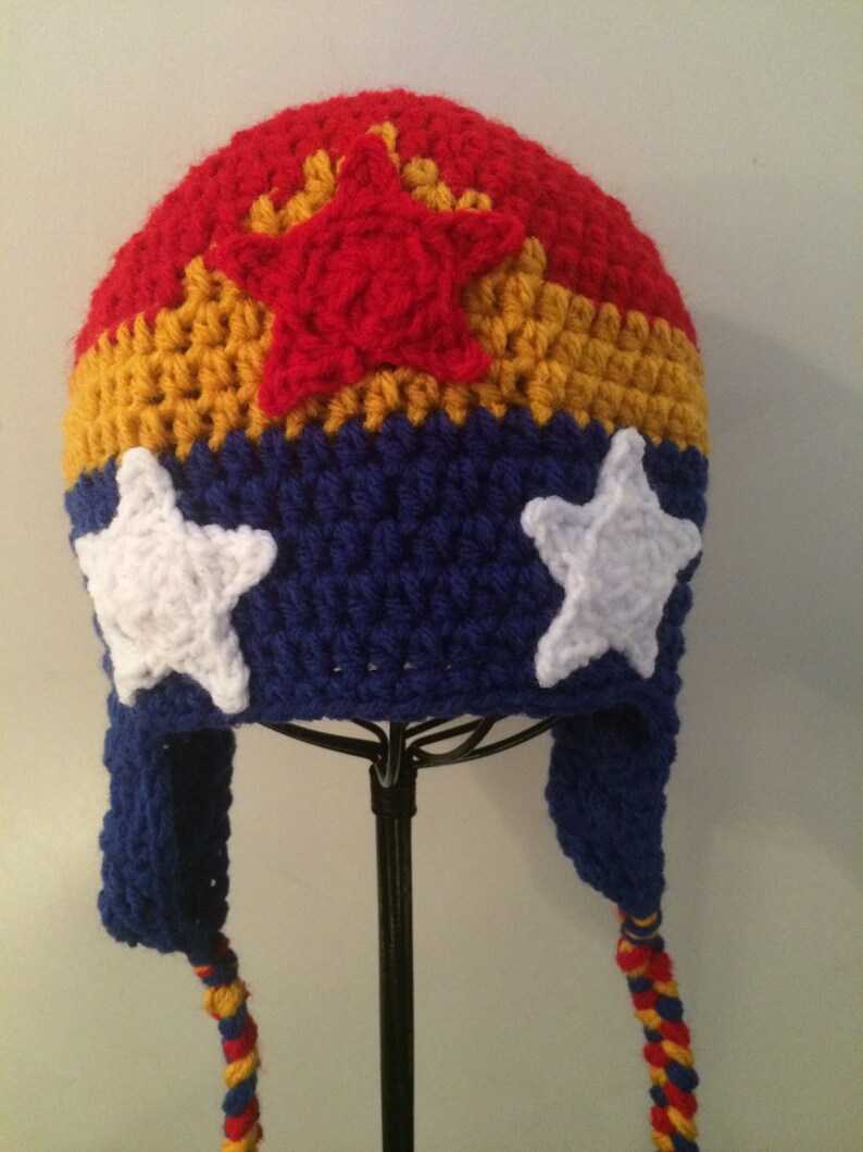 Crochet Wonder Woman Hat Etsy