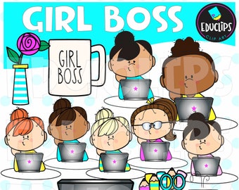 Girl Boss Clip Art, Female CEO Images, Office Girl Graphics, COMMERCIAL USE