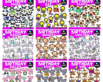 Clipartbundel Verjaardagsdieren
