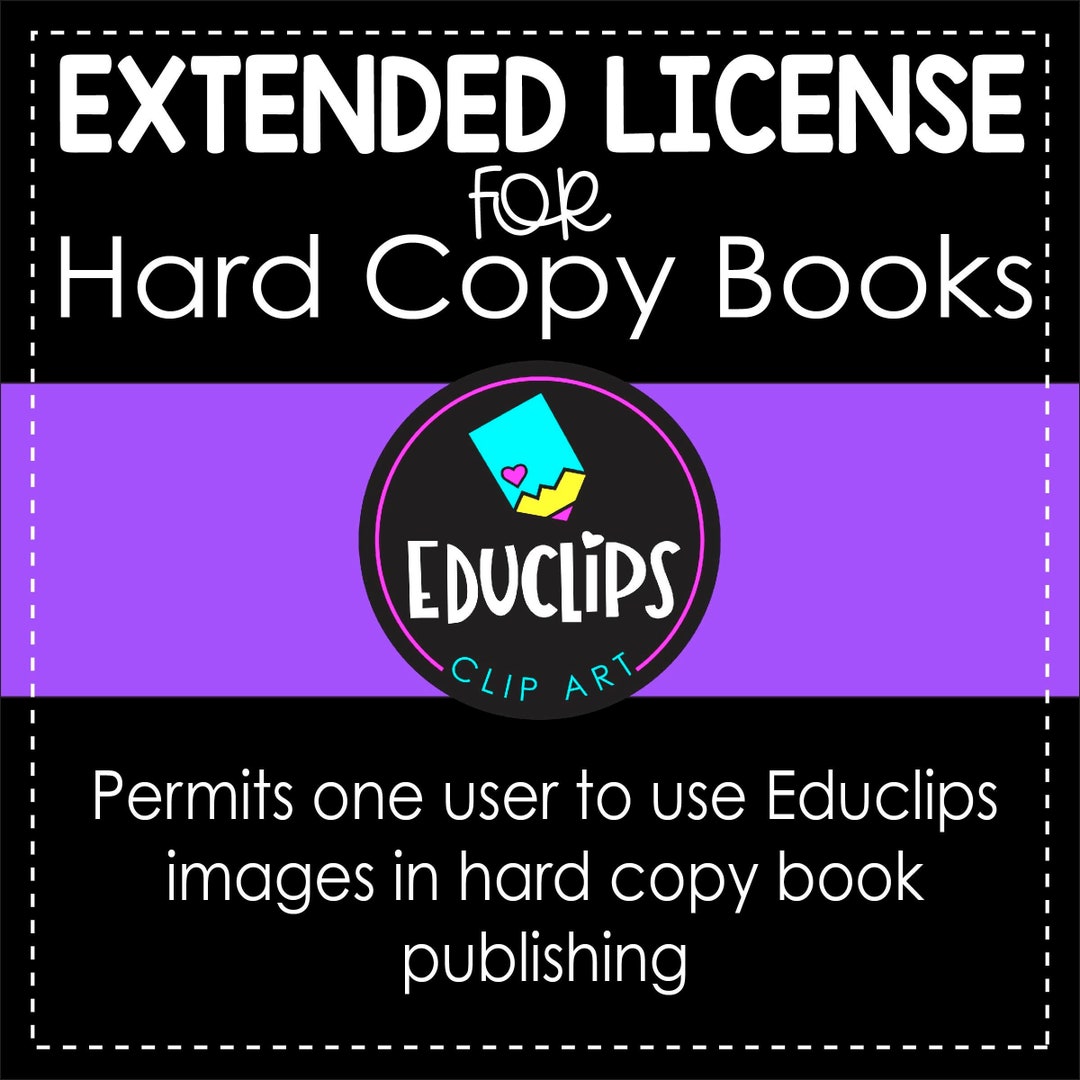 Hard Copy Book LICENSE Clipart License Etsy