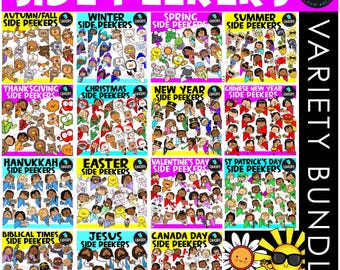 Side Peekers Variety Clip Art Mega Bundle