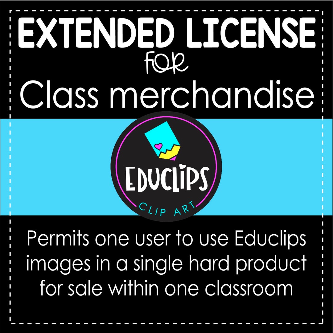Class Merchandise, LICENSE, Clipart License Etsy