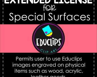Educlips-licentie voor clipartgravure, speciale oppervlakken