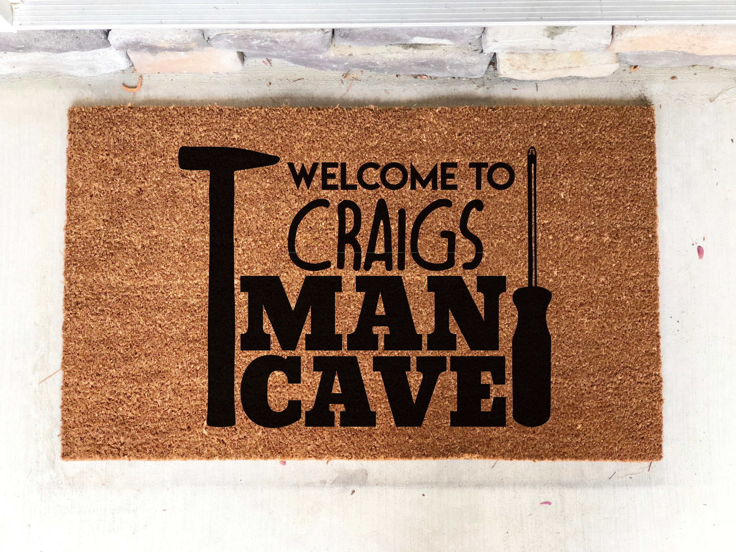 Man Cave Door Mat Personalized Man Cave Man Cave Gift Etsy