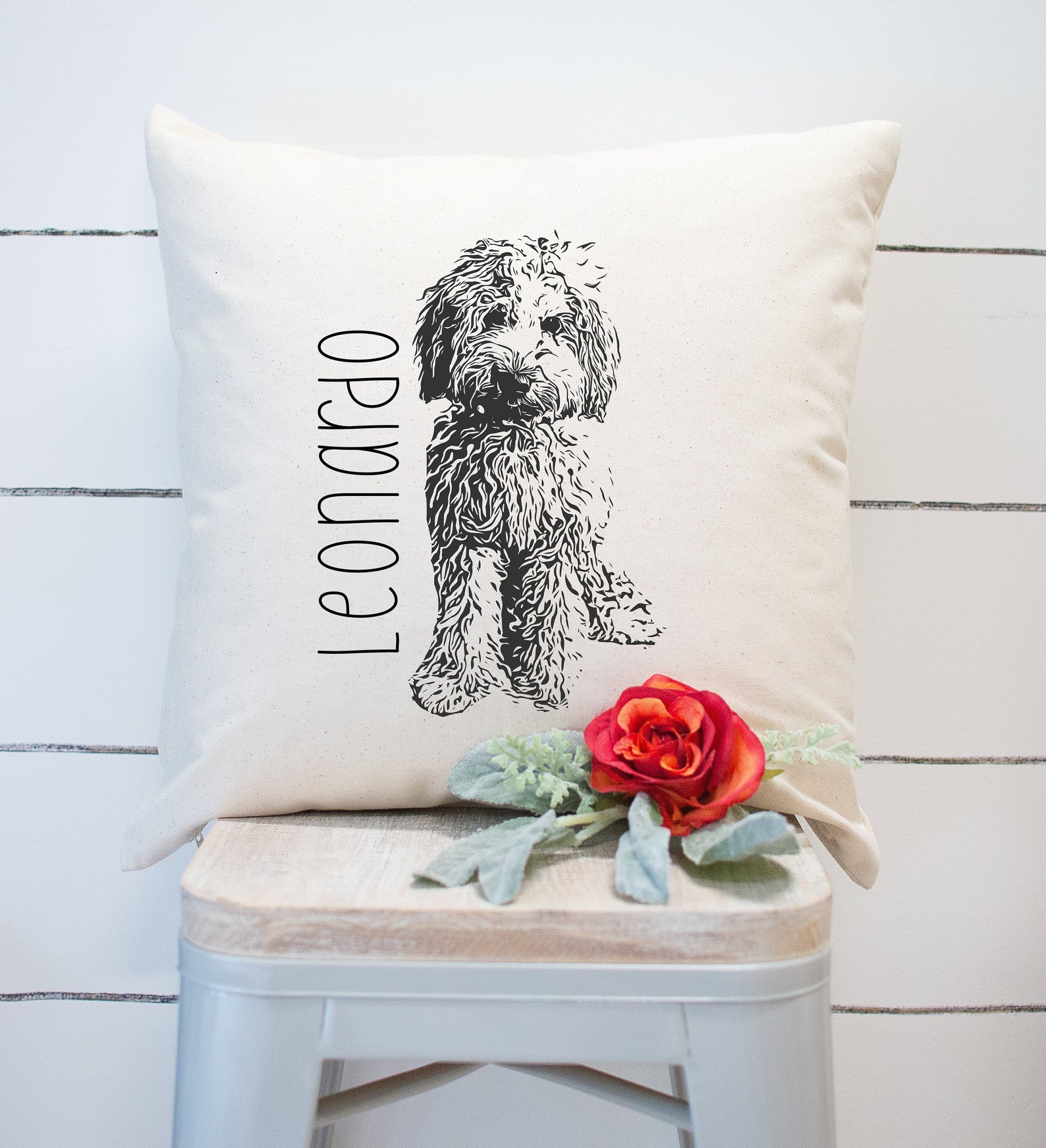 Personalized Throw Pillow. Doodle Dog Goldendoodle Puppy Etsy