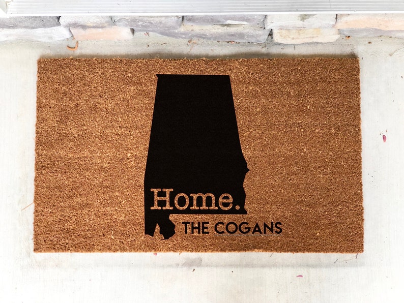 Personalized Alabama Door Mat-Alabama Home Decor Alabama image 0