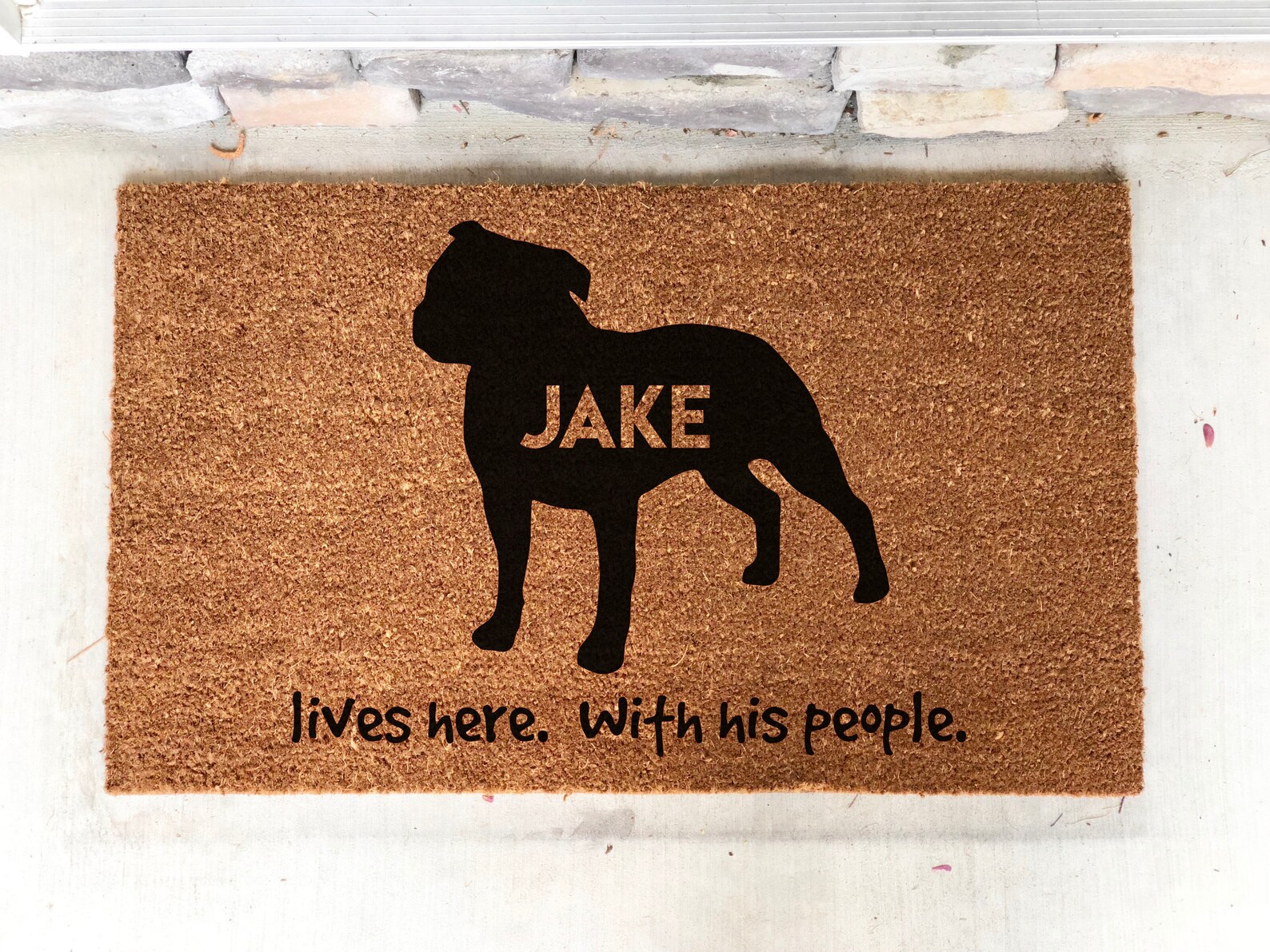 Staffordshire Bull Terrier Personalized Pet Doormat Dog Etsy