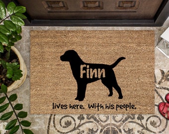 black lab welcome mat
