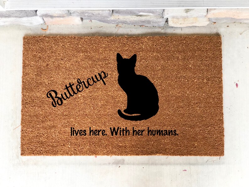 Cat Doormat Personalized Cat Mat Cat Lover Cat Decor Crazy Etsy