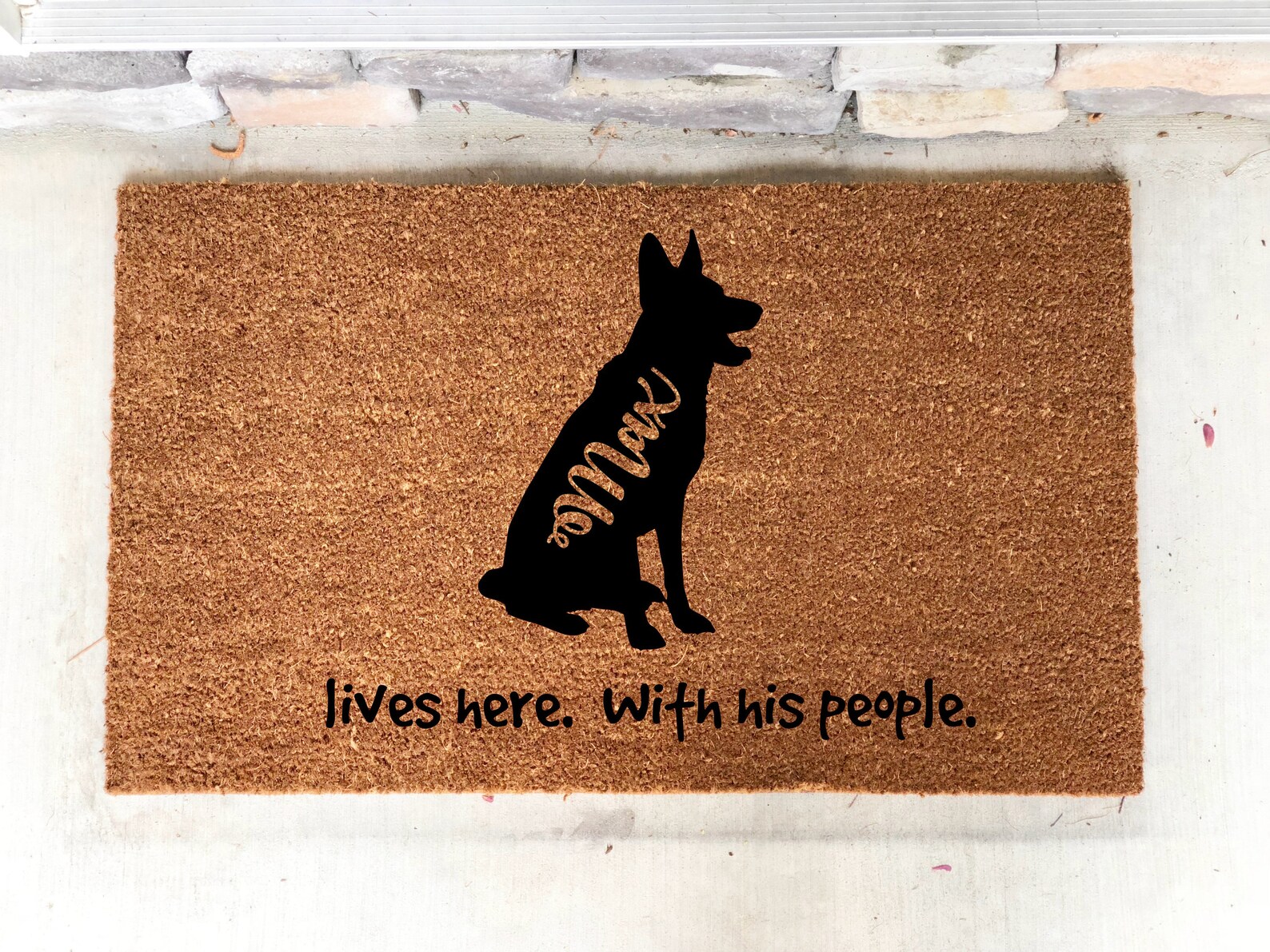 Personalized German Sheperd Door Mat Custom Door Mat Etsy