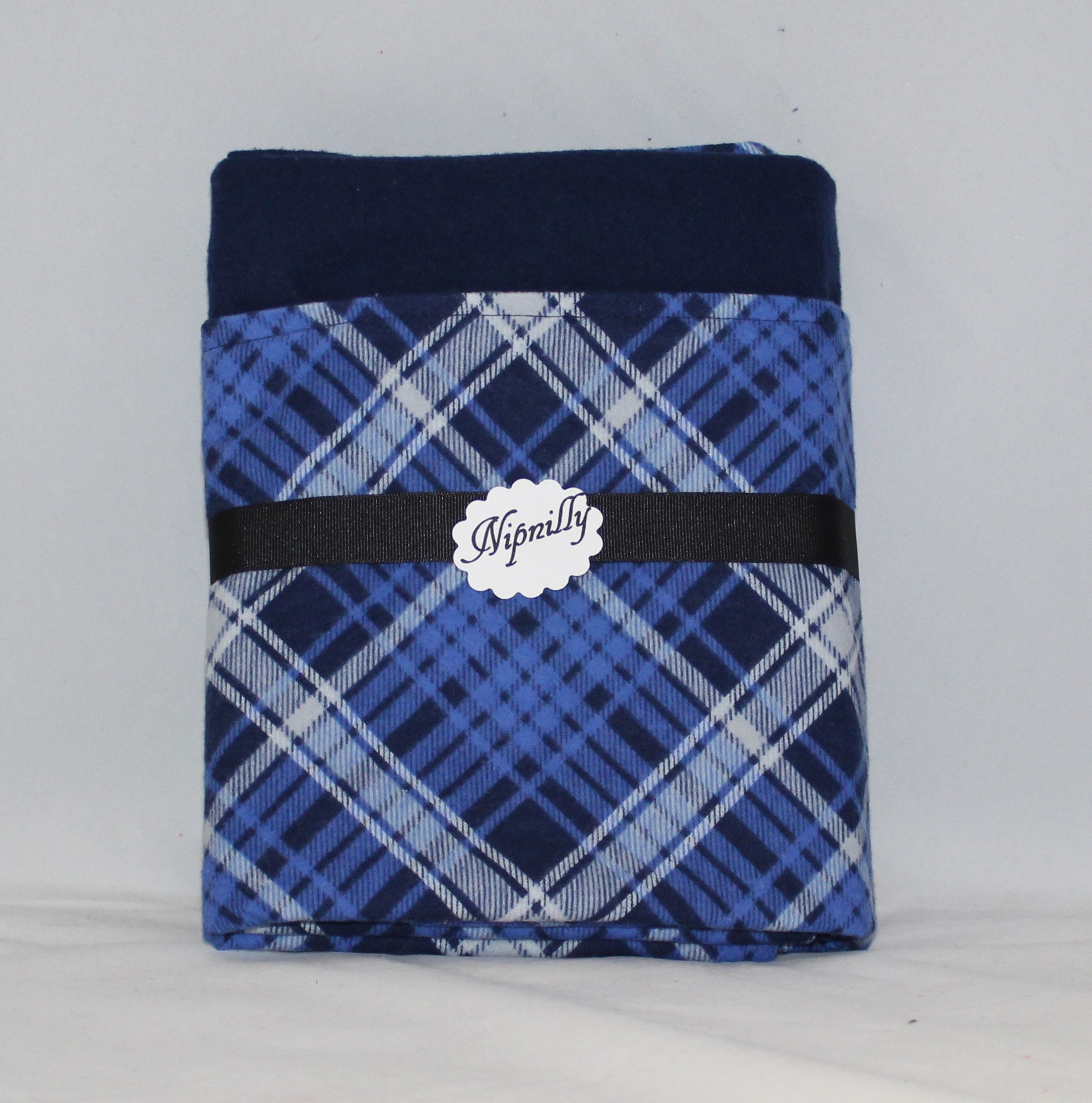 Blue Plaid Baby Blanket Baby Boy Reversible Blanket Baby Etsy