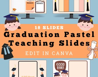Graduation Fun Pastel Classroom Slides to Edit in Canva